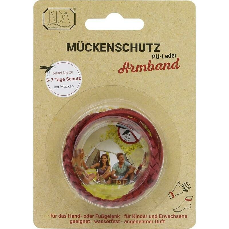 MÜCKENSCHUTZ Armband PU-Leder rot KDA